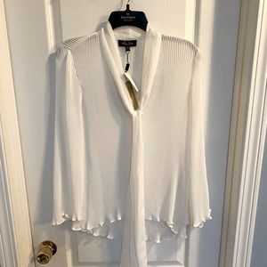 Melissa Paige White Pleated Blouse